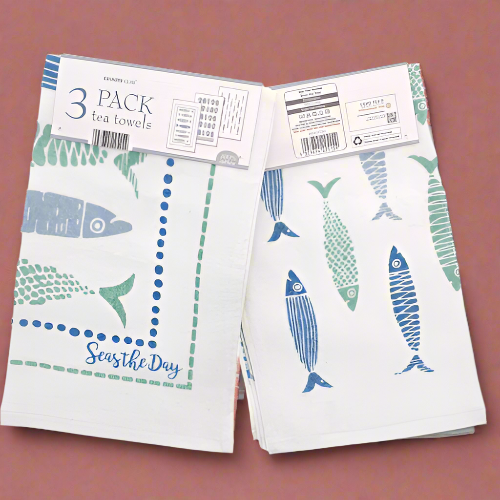 3 Pack Velour Tea Towels – Seas the Day  @HOG - Home Office Garden Online Marketplace