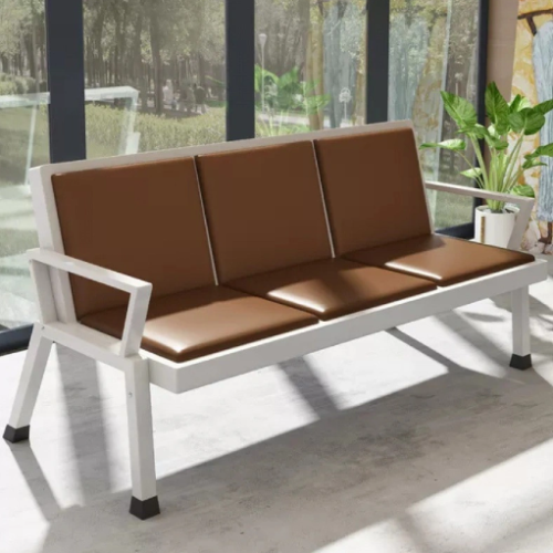 3 Seater Reception Metal Bench - Brown @HOG - Home Office Garden Online Marketplace