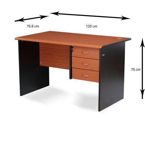 4 Feet Office Table with 3 Drawers - Cherry. @HOG - Home Office Garden Online Marketplace