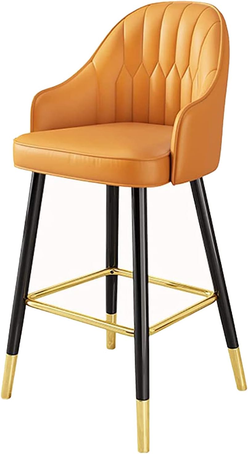 Bar Chair with Back Tall Stool, Industrial Footrest