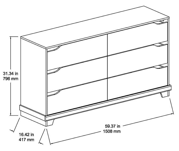 6 Drawer with Double Dresser. @HOG - Home Office Garden Online Marketplace
