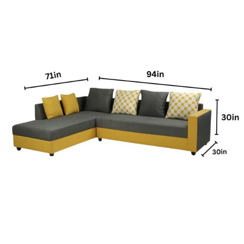 6 Seater Fabric L-Shape Sofa Set @HOG - Home Office Garden Online Marketplace
