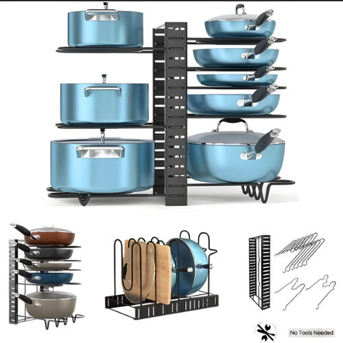 Adjustable Pot And Pan Rack & Organizer @HOG - Home, Office, Garden, Online Marketplace

