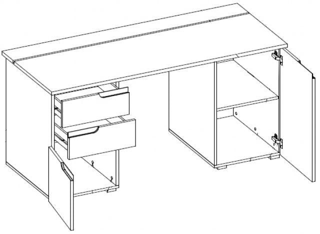 Converting Office Desk - White & Black. @HOG - Home Office Garden Online Marketplace