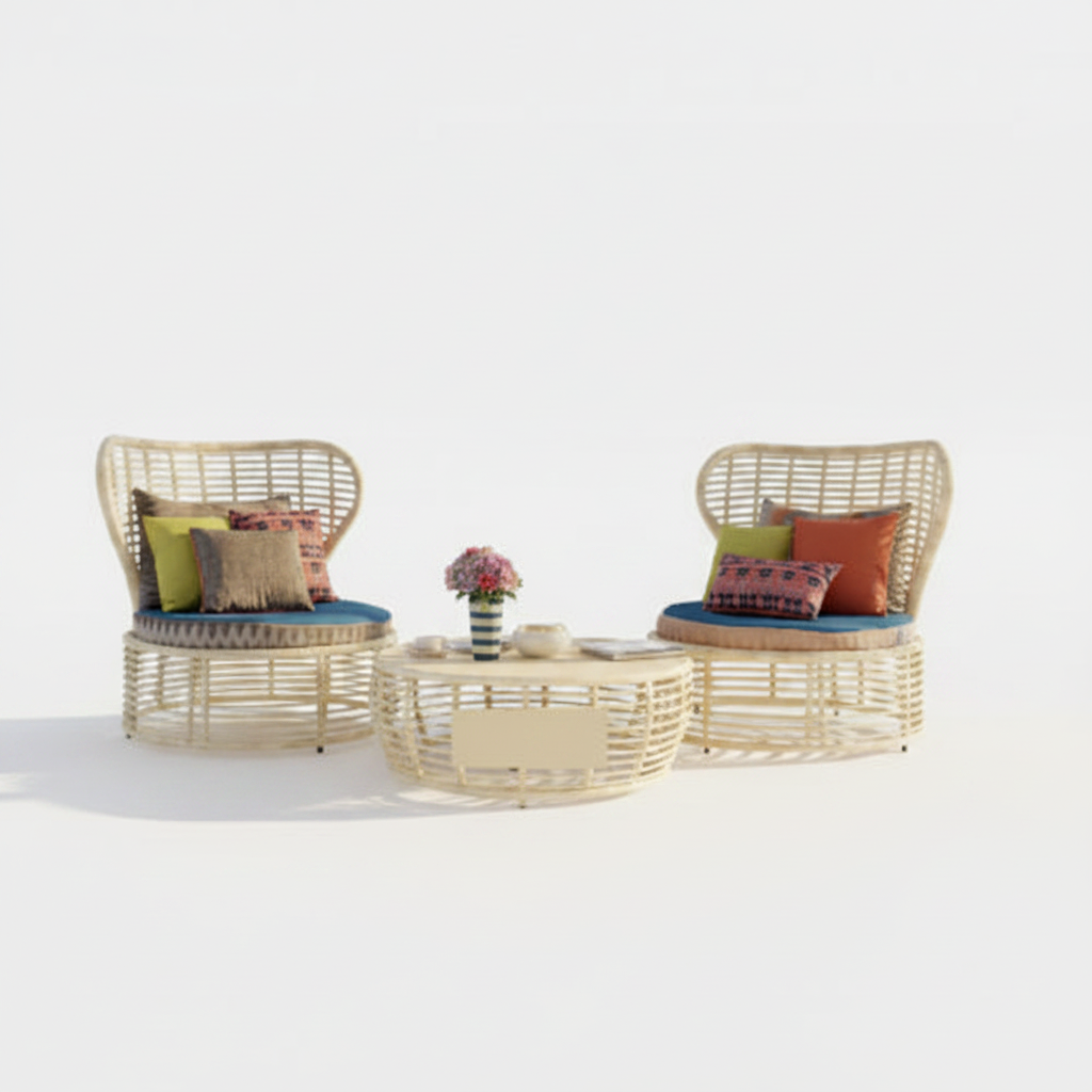 Cream Bakari Chair Set