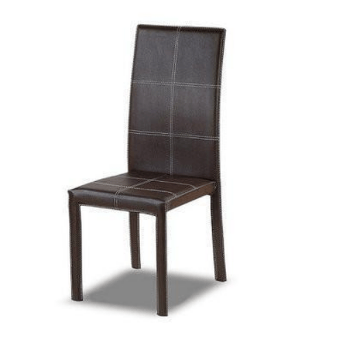 Dining Chair Threaded Leather - Dark Brown - T74 @HOG - Home Office Garden Online Marketplace
