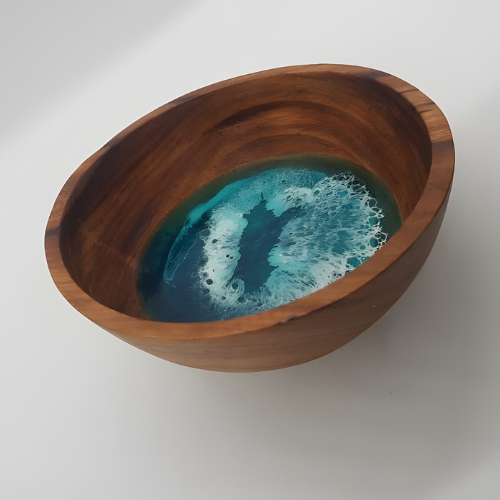 Eclectic Wood and Resin Trinket Bowl  @HOG - Home, Office, Garden, Online Marketplace
