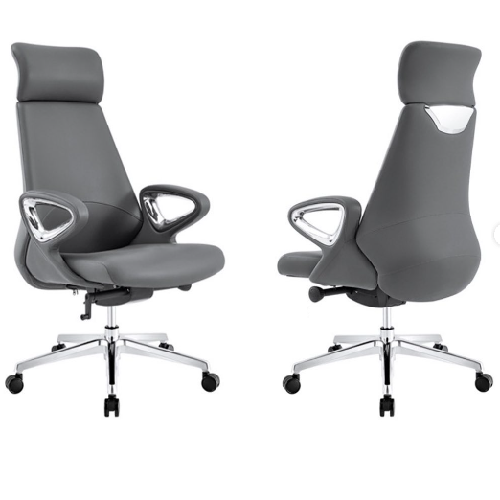 Elegant Silver Leather Task Chair. @HOG - Home Office Garden Online Marketplace