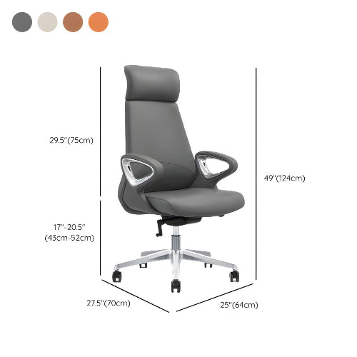 Elegant Silver Leather Task Chair. @HOG - Home Office Garden Online Marketplace