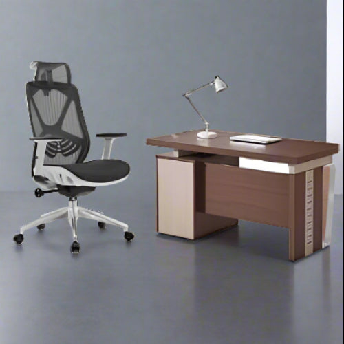 Ergonomic Swivel Mesh Chair with 4 Feet Office Desk @HOG - Home Office Garden Online Marketplace
