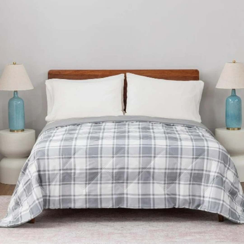 Herringbone Microfiber Down Alternative Blanket - Grey @HOG - Home, Office, Garden, Online Marketplace


