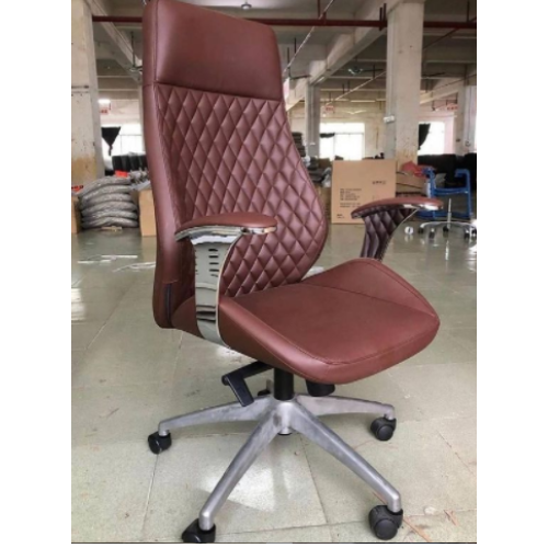 High Back Dark Brown Leather Executive Swivel Office Chair with Arms @HOG - Home Office Garden Online Marketplace