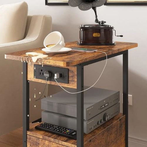 Lidyuk End Table With Charging Station, Narrow Side Table With Drawer And Usb Ports @HOG - Home, Office, Garden, Online Marketplace
