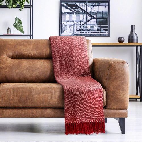 Lifestyle by Emma Barclay Herringbone Throw 127x152 – Red @HOG - Home Office Garden Online Marketplace