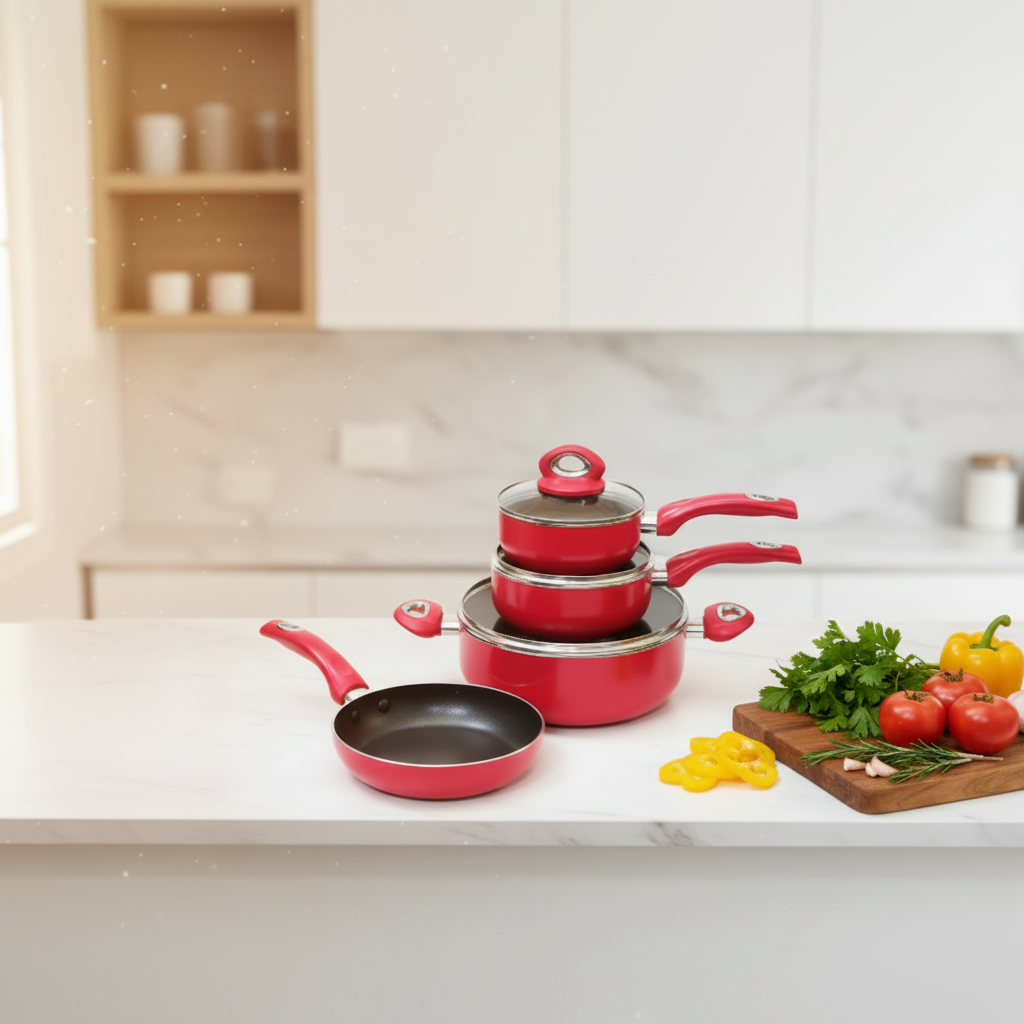 Linsan 8 Piece Aluminum Nonstick Cookware Set