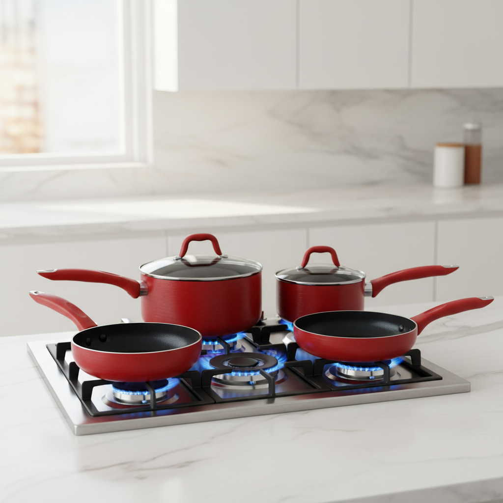 Linsan 8 Piece Aluminum Nonstick Cookware Set