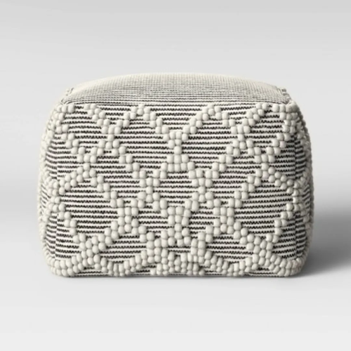 Lory Black/White Striped Pouf/ottoman @HOG - Home, Office, Garden, Online Marketplace

