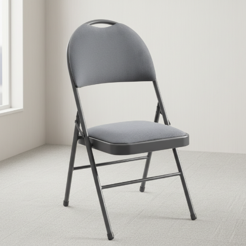 Maxchief Metal High Back Padded Folding Chair, Gray @HOG - Home, Office, Garden, Online Marketplace
