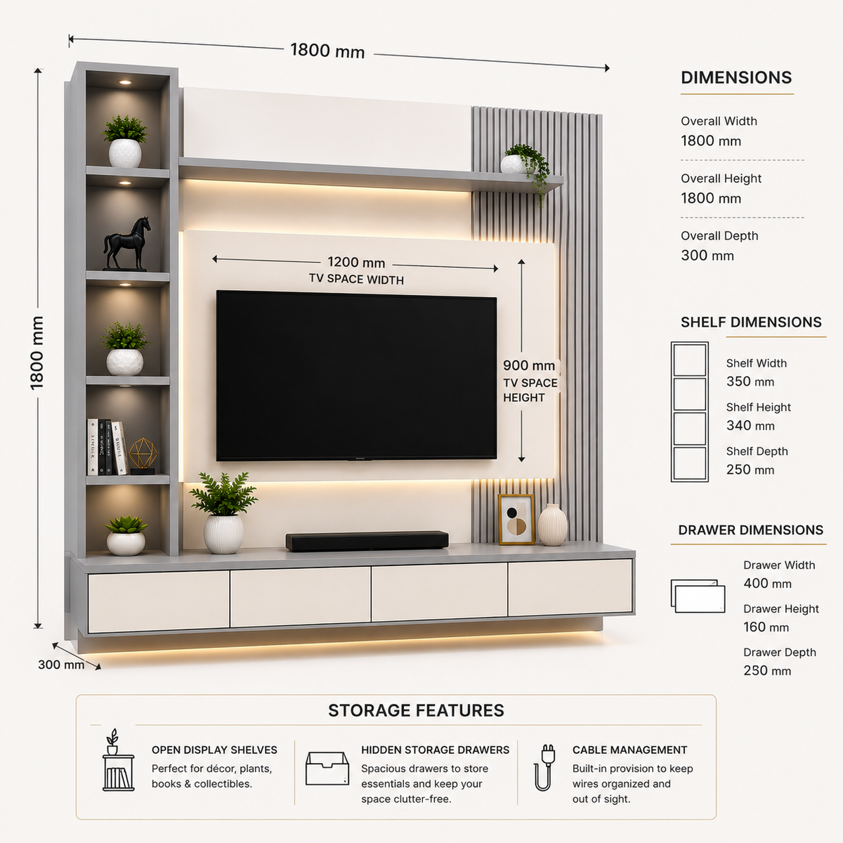 Minimalist modern TV unit design