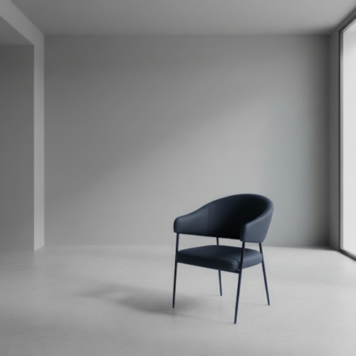 Modern Curved-Back Accent Chair Dark Blue @HOG - Home, Office, Garden, Online Marketplace