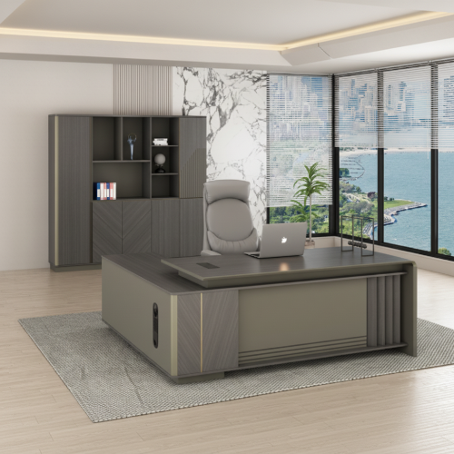 Modern Executive Desk with Storage Bookshelf – Table (2m) & Bookshelf (1.6m) @HOG - Home, Office, Garden, Online Marketplace