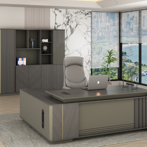 Modern Executive Desk with Storage Bookshelf – Table (2m) & Bookshelf (1.6m) @HOG - Home, Office, Garden, Online Marketplace