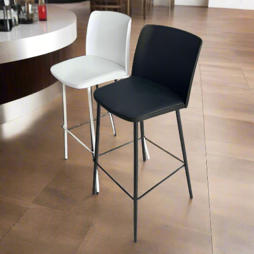Modern Leather Bar Stool with Metal Legs. @HOG - Home Office Garden Online Marketplace