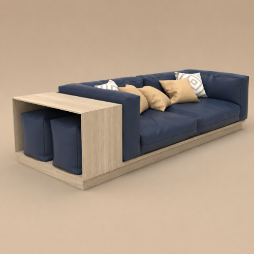 Modular Sofa with Square Pouffe @HOG - Home, Office, Garden, Online Marketplace