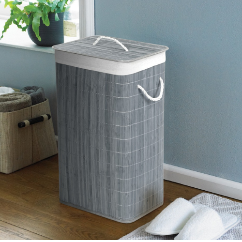 Natural Bamboo Laundry Hamper – Grey  @HOG - Home, Office, Garden, Online Marketplace