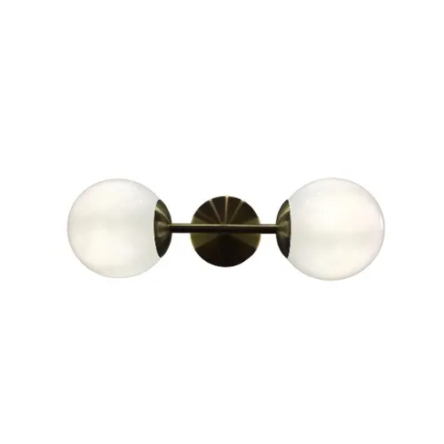 Globe Brushed Brass and Opal Wall Light Home Office Garden online marketplace