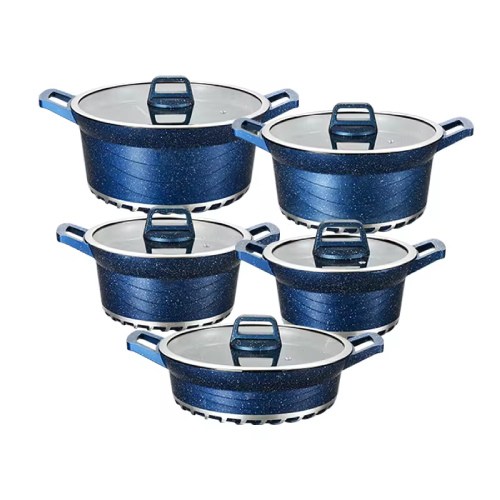 Dessini Regina Marble Non Stick Cookware Set - 10pcs. Home Office Garden | HOG-HomeOfficeGarden | online marketplace