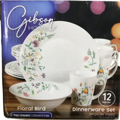 Gibson Floral Bird Ceramic Dinnerware Set - 12-piece  Home Office Garden | HOG-Home Office Garden | online marketplace 