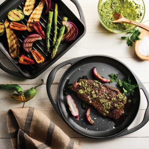 Tramontina Pre-seasoned Cast Iron Grill And Griddle Set 2 Pack  Home Office Garden | HOG-Home Office Garden | HOG-Home Office Garden