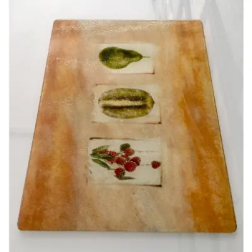 Linsan Prima Fruits Glass Cutting Board - (40 X 30cm)  Home Office Garden | HOG-Home Office Garden | HOG-Home Office Garden 