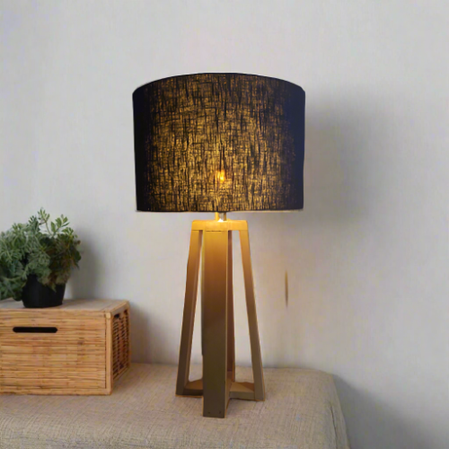 Bamboo Table Lamp in Linen Lampshade. Home Office Garden | HOG-HomeOfficeGarden | online marketplace