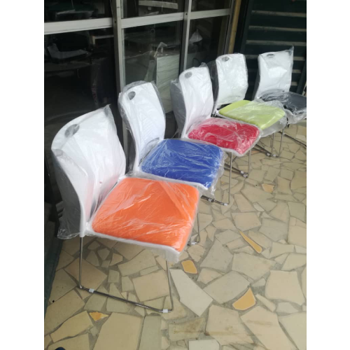 Single Seater Stainless Steel Visitor Chair with Cushion