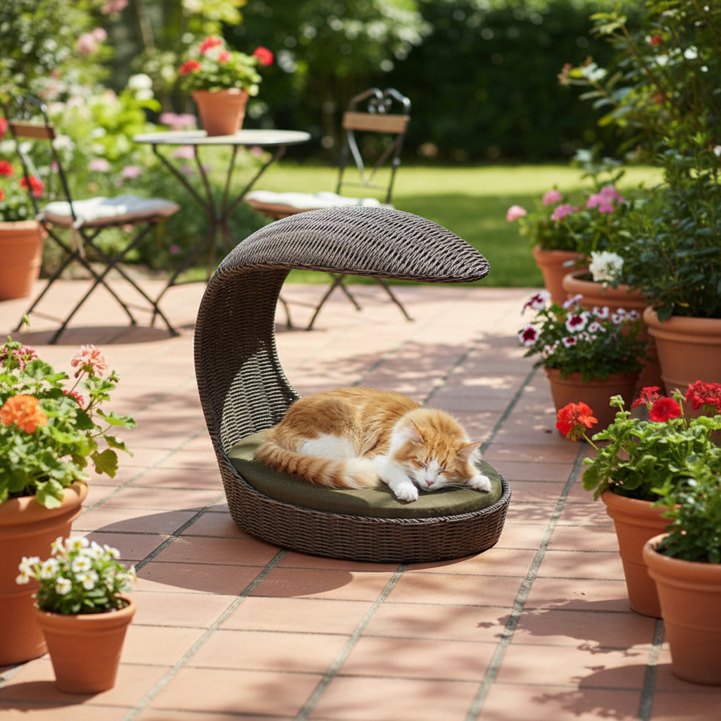 Outdoor Furniture Wicker Dog Basket