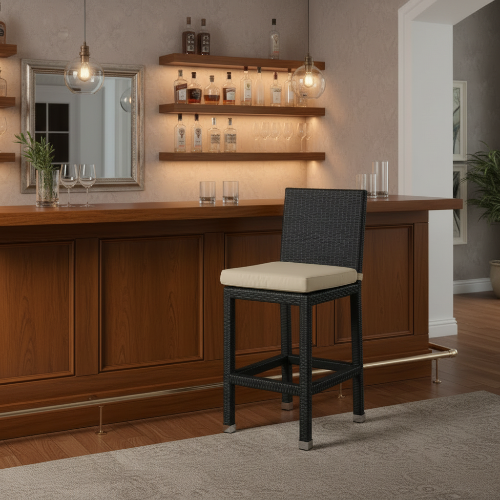Ita gbangba faranda Wicker / Rattan Furniture Bar ìgbẹ