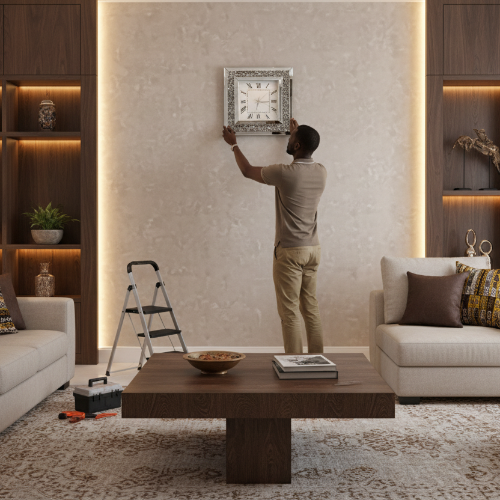 Linsan Diamond Crush Mirrored Wall Clock