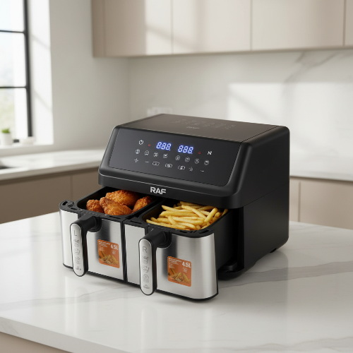 RAF 2 Compartment Air Fryer Smart Digital Air Fryer 5L+5L  @HOG - Home, Office, Garden, Online Marketplace
