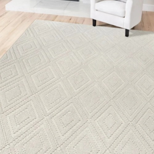 Regent Area Rug Collection Indoor Comfy Weave Area Rug - Mallory Cream - 9 Ft X 12 Ft @HOG - Home, Office, Garden, Online Marketplace
