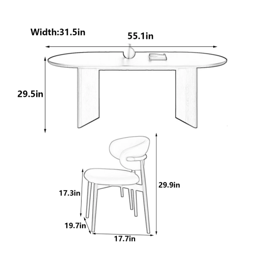 Retro Oval Plank Dining Table Set @HOG - Home Office Garden Online Marketplace