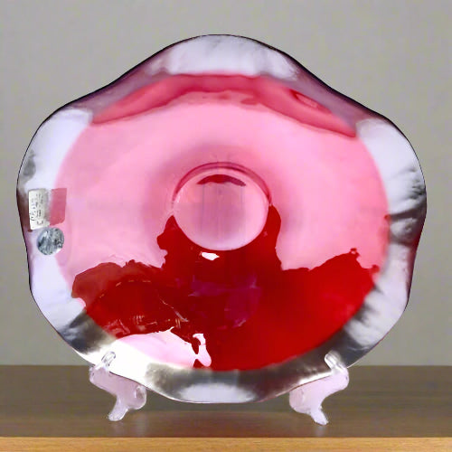 Silver Collection Decorative Console Centerpiece Glass Bowl 4"h X 16"w X 16" - Red. Home Office Garden | HOG-HomeOfficeGarden | online marketplace