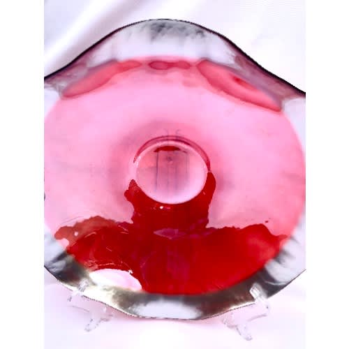 Silver Collection Decorative Console Centerpiece Glass Bowl 4"h X 16"w X 16" - Red. Home Office Garden | HOG-HomeOfficeGarden | online marketplace