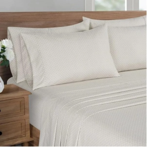 South Point Home Fashions Microfiber 6 Pcs Queen Sheet Set - Frames Neutral @HOG - Home, Office, Garden, Online Marketplace

