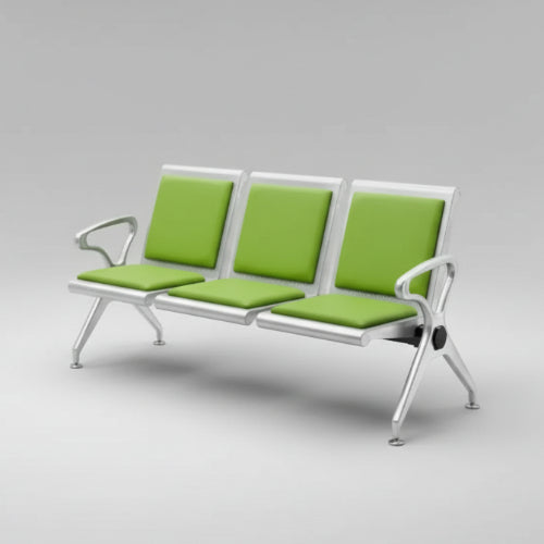 Stainless Steel Bench with Leather Cushion - Lemon Green @HOG - Home Office Garden Online Marketplace