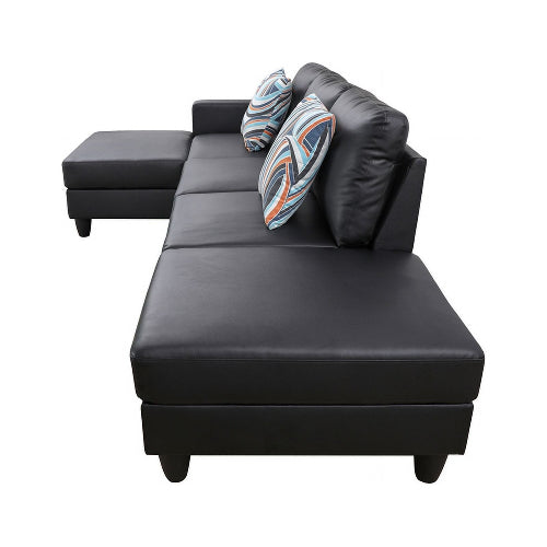 Starhome L Shaped Black Faux Leather @HOG - Home Office Garden Online Marketplace