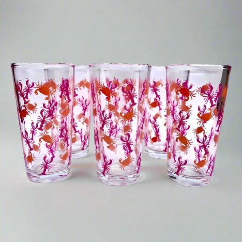Tesco Lobster And Crab Highball Glasses - Set Of 6 -H14.4cm x D8.4cm. Home Office Garden | HOG-HomeOfficeGarden | online marketplace