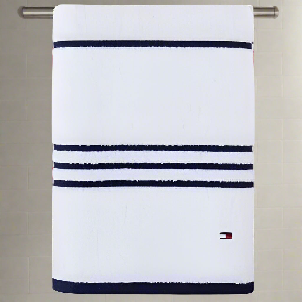 Tommy Hilfiger Modern American Stripe Cotton Bath Towel - 30" X 54" @ HOG