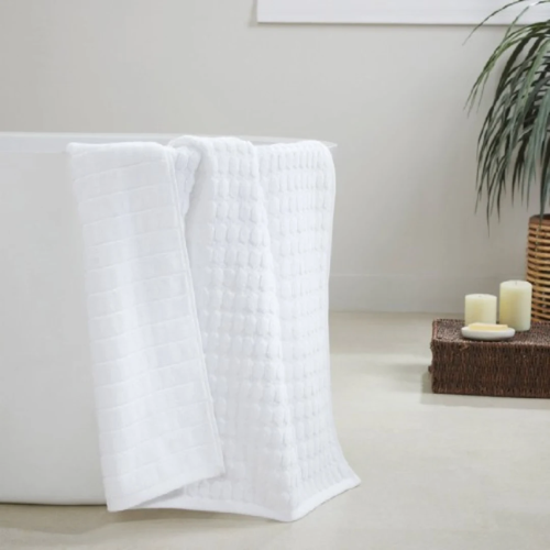 Trident Textured Bath Towel - White @HOG - Home, Office, Garden, Online Marketplace

